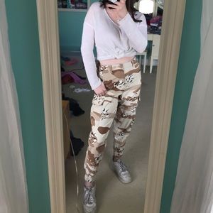 Forever 21 Leopard Army Cargo Pant